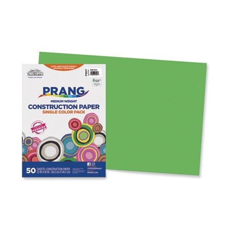 Pacon SunWorks, CONSTRUCTION PAPER, 58LB, 12 X 18, BRIGHT GREEN, 50PK 9607